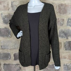 MARLED Reunited green black open front cardigan sweater size small Pockets‎ Long